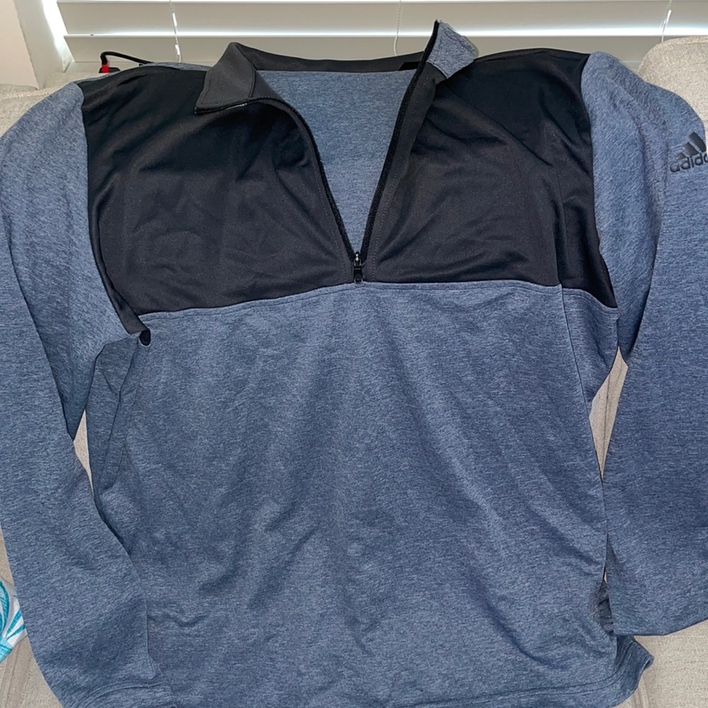 Adidas.  Blue & black pullover.  NWOT.